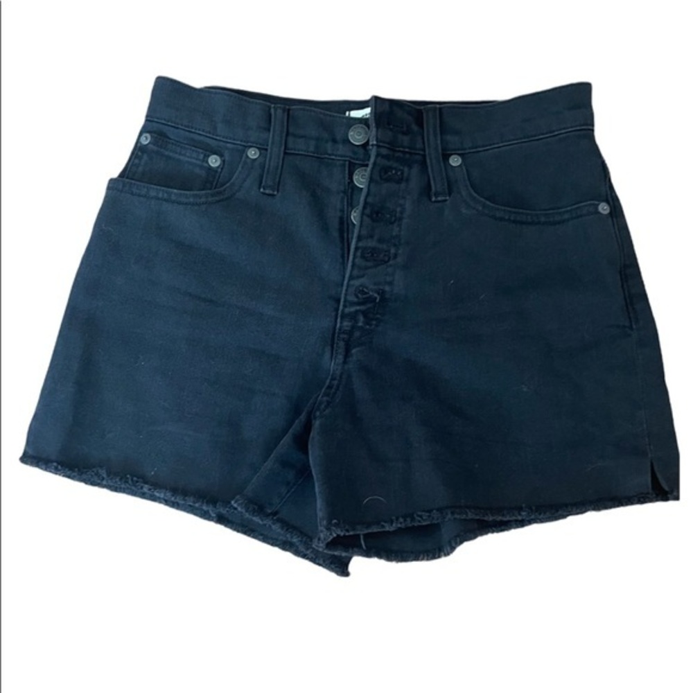 Faded black high-waisted Madewell cut offs. Size 26.